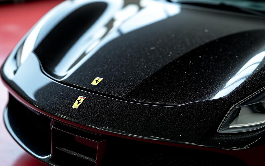 Ferrari 488 with visible swirl marks (before correction)